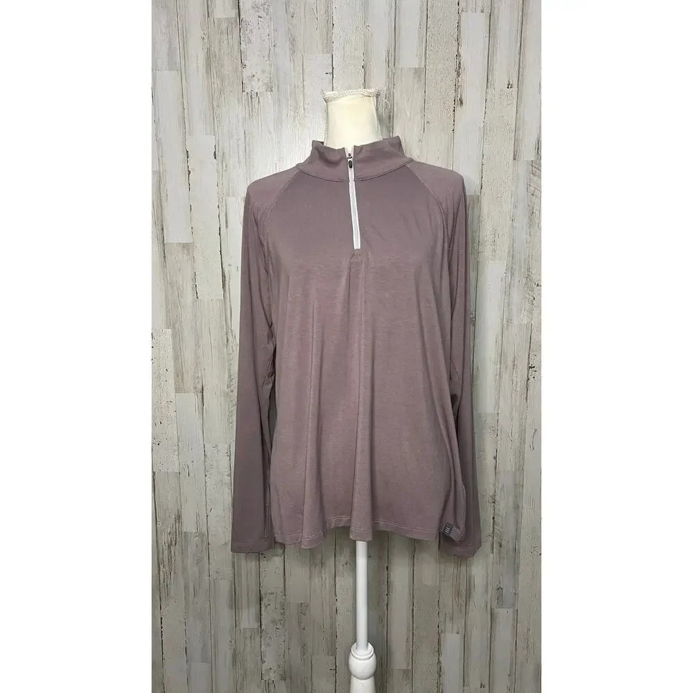 Free Fly Women's XL Purple Long Sleeve 1/4 Zip Pullover Casual Top